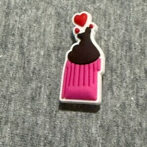Pink and Brown Cupcake Shpe Charm